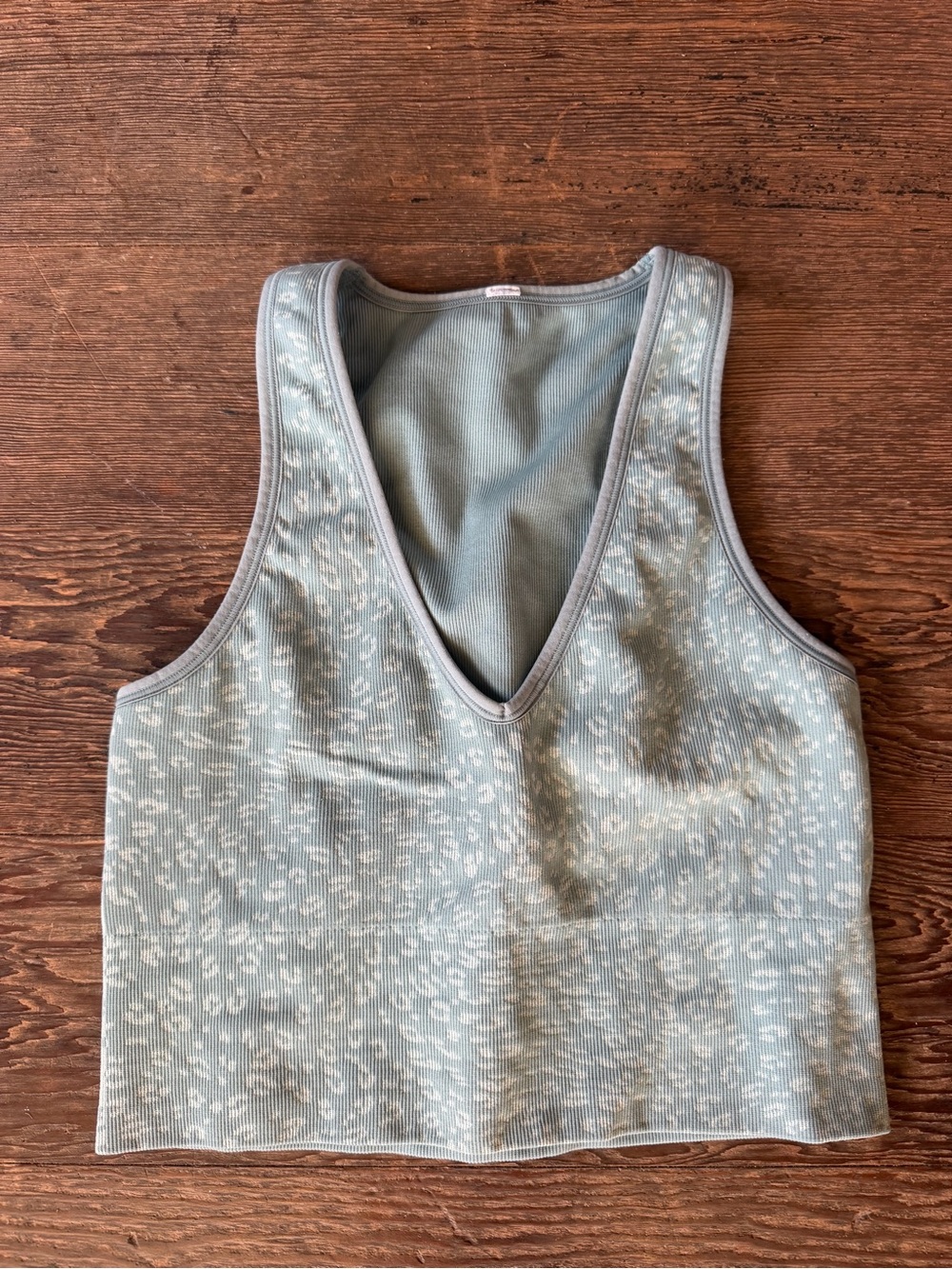 Sleeveless V-Neck Knit Tank Top in Light Sage